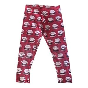 Mini Club 4-5Y red Christmas holiday red Santa 🎅leggings
